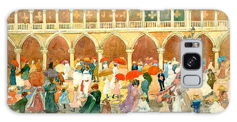 Maurice Prendergast Galaxy Case featuring the painting Sunlight on the Piazzetta #3 by Maurice Prendergast