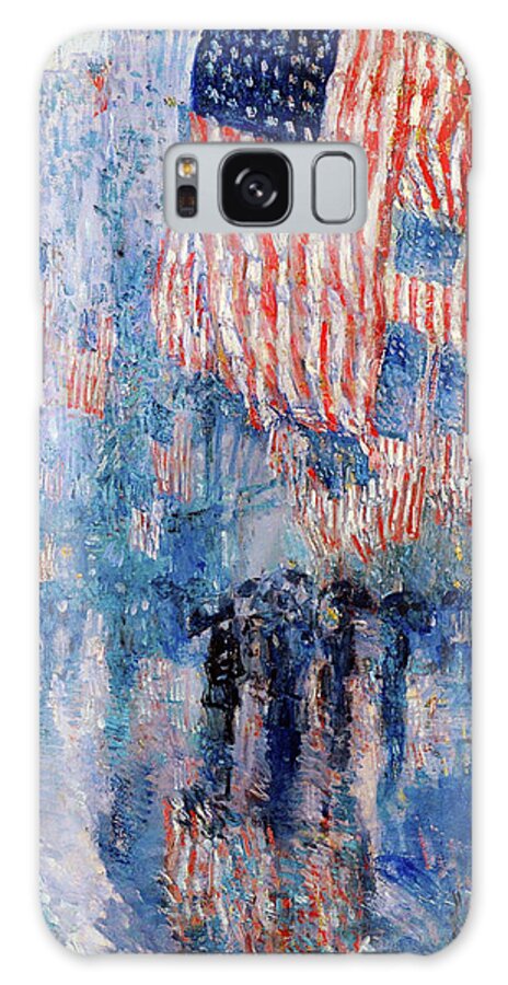 Rain Galaxy Case featuring the painting The Avenue in the Rain by Frederick Childe Hassam