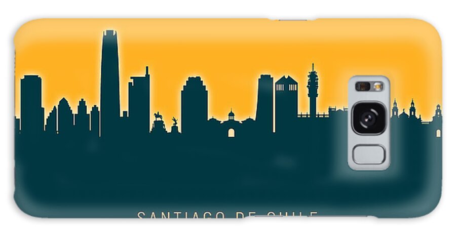 Santiago De Chile Galaxy Case featuring the digital art Santiago de Chile Skyline #30 by Michael Tompsett