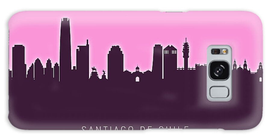 Santiago De Chile Galaxy Case featuring the digital art Santiago de Chile Skyline #32 by Michael Tompsett