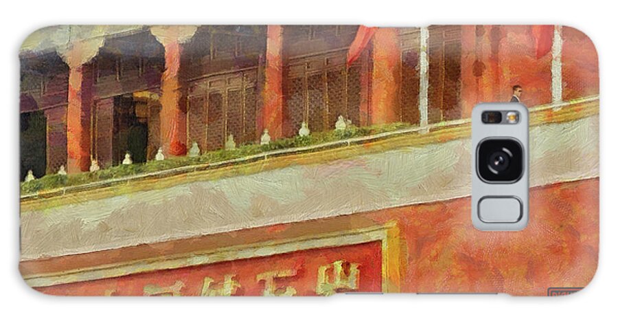 Architecture Galaxy Case featuring the mixed media 343 Architectural Abstract Art, Meridian Gate, Forbidden City, Beijing, China by Richard Neuman Architectural Gifts