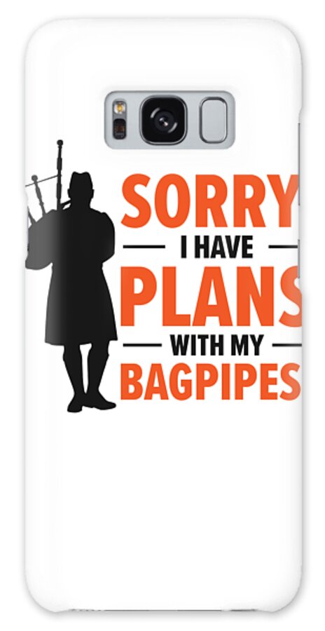 Bagpiper Galaxy Case featuring the digital art Bagpiper Bagpiping Bagpipes Scotsman Musician Player #4 by Toms Tee Store
