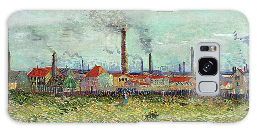 Vincent Van Gogh Galaxy Case featuring the painting Factories at Clichy by Vincent van Gogh by Mango Art