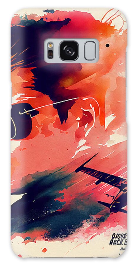 Top Gun  Minimalistic Movie Poster Watercolor Art Galaxy Case featuring the digital art TOP GUN  Minimalistic movie poster Watercolor  by Asar Studios #4 by Celestial Images