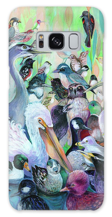 Bird Galaxy Case featuring the painting 44 Birds by Jennifer Lommers