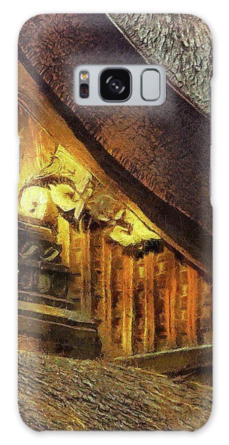 Abstract Galaxy Case featuring the mixed media 496 Architectural Abstract Art, Thatched Roofs Gable, Sumiyoshi Taisha Shrine, Osaka, Japan by Richard Neuman Architectural Gifts
