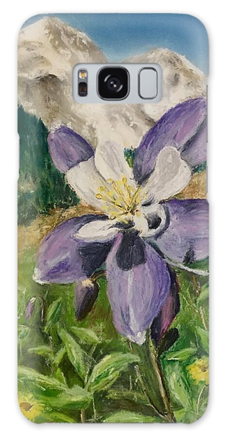 Columbine Galaxy Case featuring the painting 4th of July Columbine by Jeane Woods