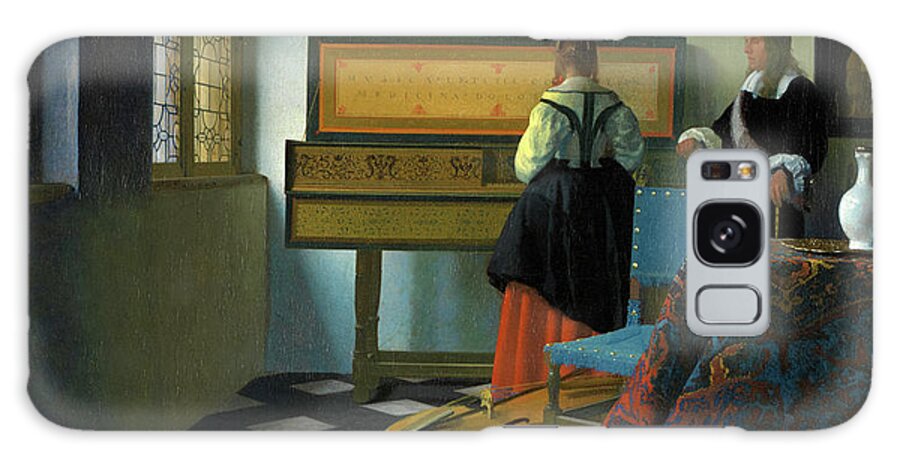 The Music Lesson Galaxy Case featuring the painting The Music Lesson #5 by Johannes Vermeer
