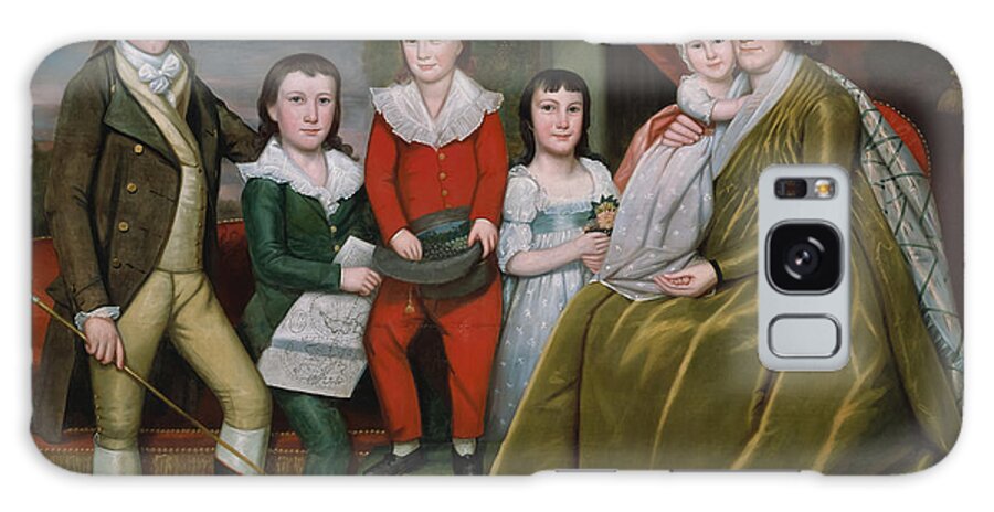 Ralph Earl Galaxy Case featuring the painting Mrs. Noah Smith and Her Children by Ralph Earl by Mango Art