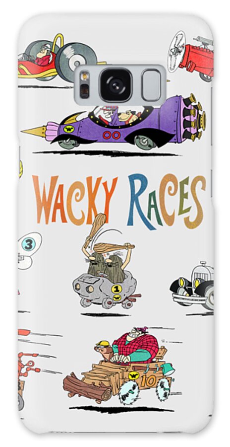 Cartoon Lover Galaxy Case featuring the digital art 60s Wacky Races Group with Logo by Glen Evans