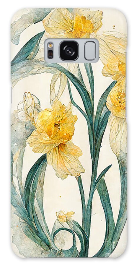 Series Galaxy Case featuring the digital art Daffodils #7 by Sabantha