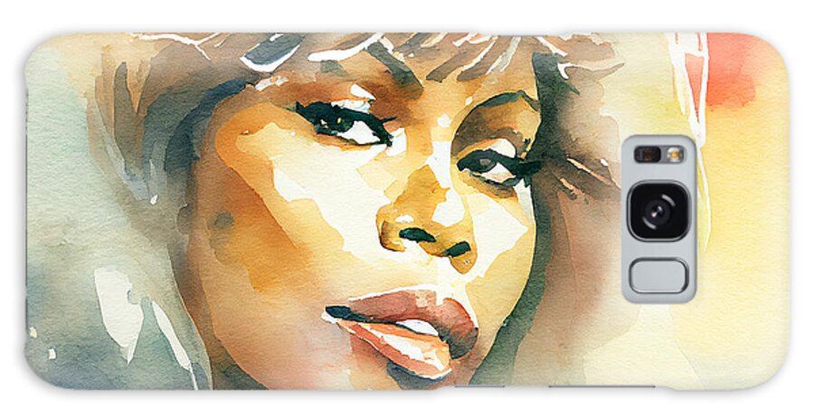 Tina Turner Galaxy Case featuring the mixed media Watercolour Of Tina Turner #7 by Smart Aviation