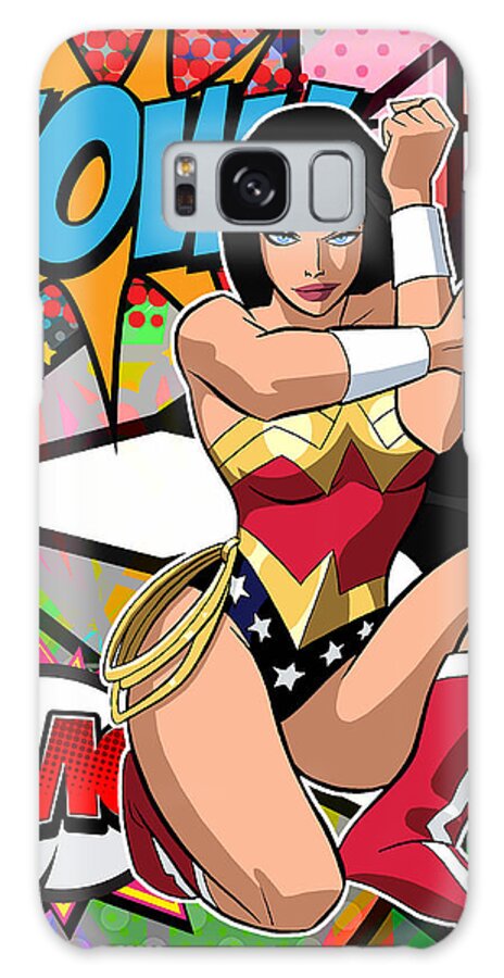 Wonder Woman Galaxy Case featuring the mixed media Wonder Woman #7 by Marvin Blaine