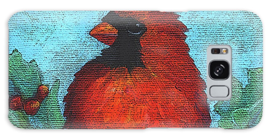 Bird Galaxy Case featuring the painting 8 Cardinal by Victoria Page
