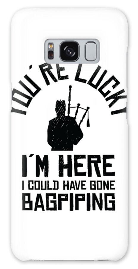 Bagpiper Galaxy Case featuring the digital art Funny Bagpiper Bagpiping Scotsman Musician Player #8 by Toms Tee Store