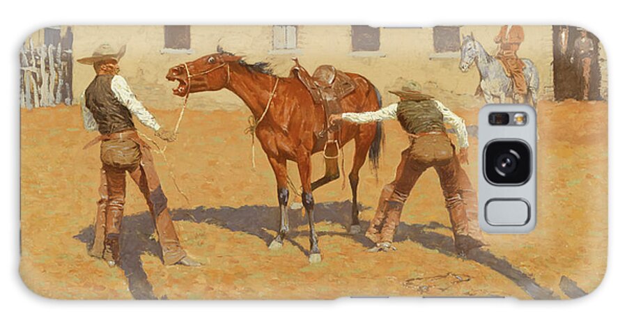 Frederic Remington Galaxy Case featuring the painting His First Lesson by Frederic Remington by Mango Art