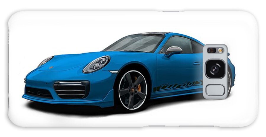 Sports Car Galaxy Case featuring the digital art 911 Turbo S Blue by Moospeed Art