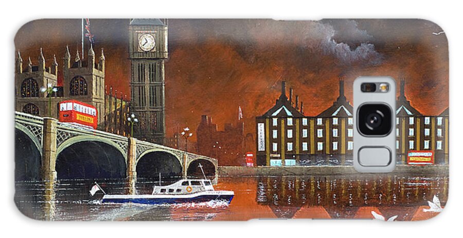 England Galaxy Case featuring the painting London and Big Ben - England by Ken Wood