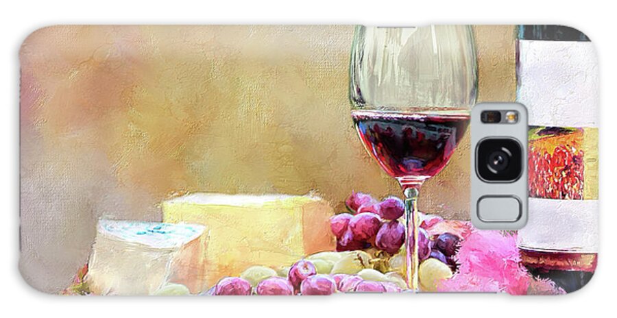Red Wine Prints Galaxy Case featuring the mixed media A Cab at 5 by Colleen Taylor