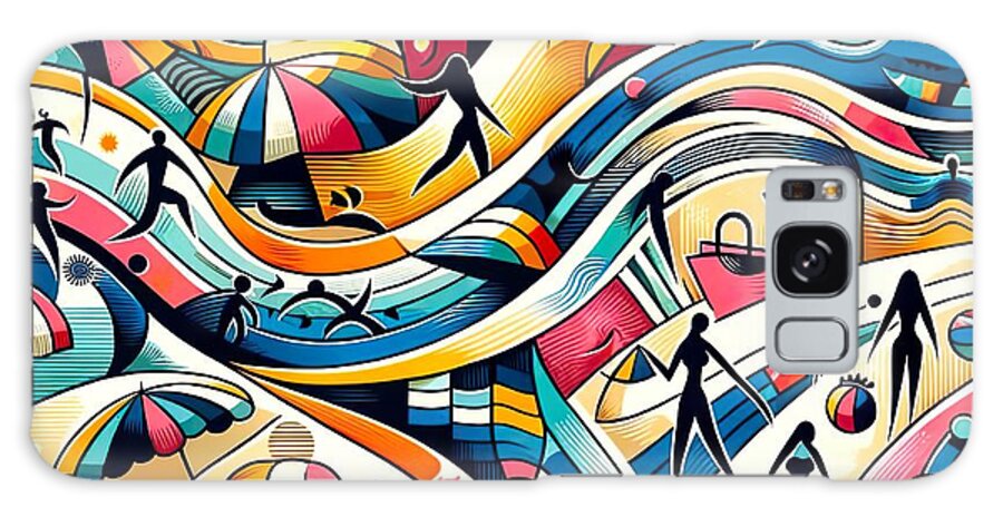 Abstract Collage Galaxy Case featuring the digital art A collage of fun at the beach -1 by Movie World Posters