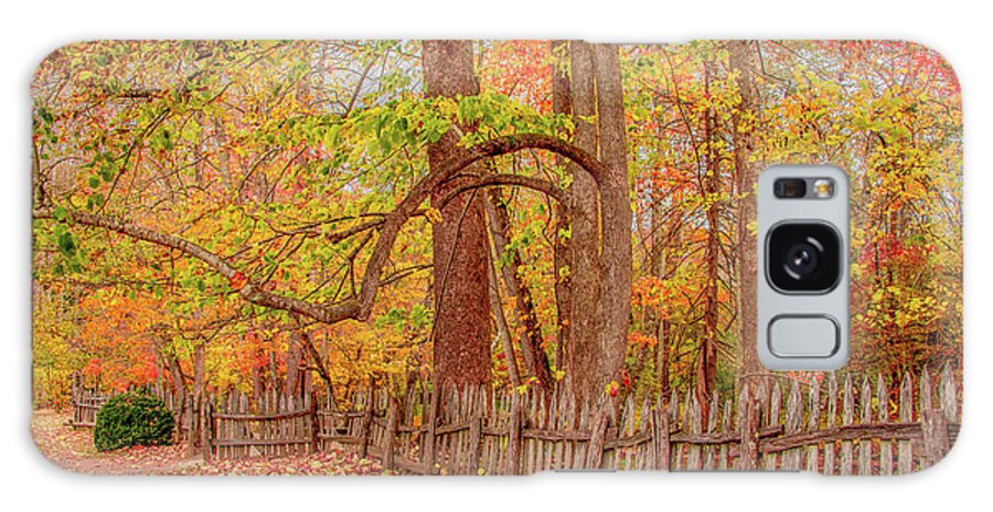 Oconaluftee Galaxy Case featuring the photograph A Crooked Old Fence in the Shadow of Fall by Marcy Wielfaert