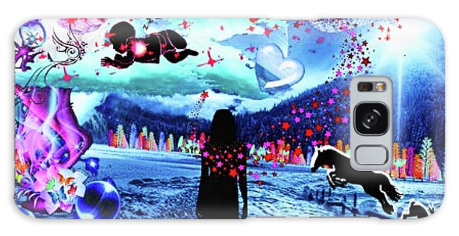 A Fathers Love Poem Galaxy Case featuring the digital art A Fathers Love, A Walk Amongst Your Dream by Stephen Battel