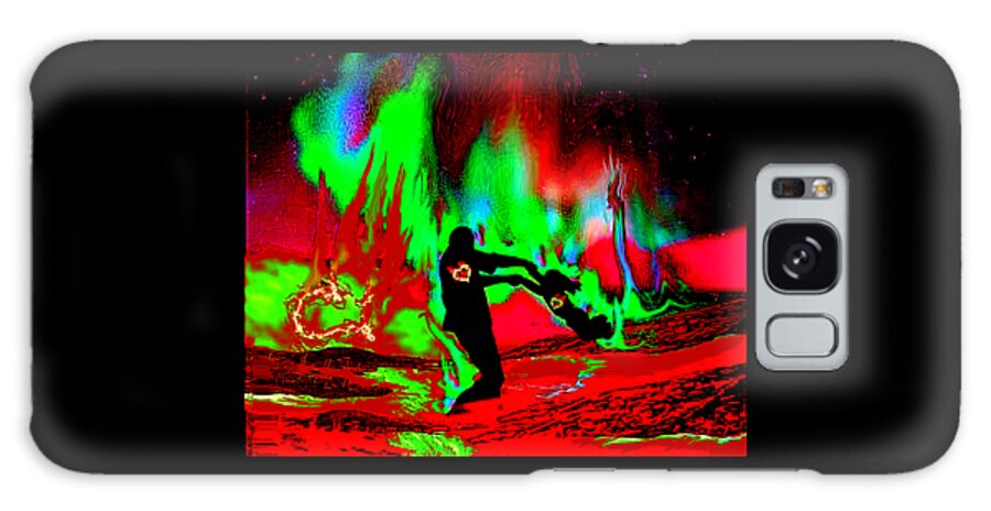 A Fathers Love Poem Galaxy Case featuring the digital art A Fathers Love Aura Borealis II by Stephen Battel