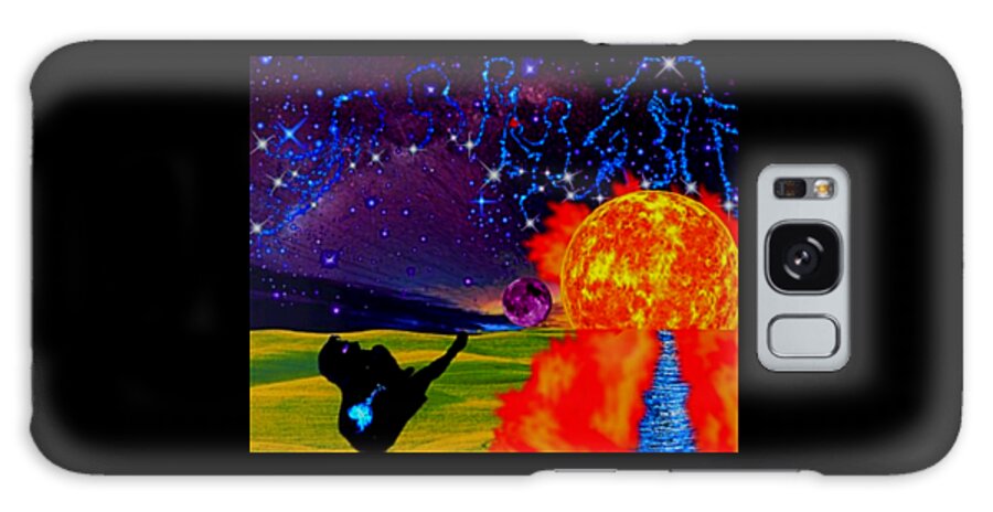 A Fathers Love Poem Galaxy Case featuring the digital art A Fathers Love Genisis Ideation by Stephen Battel