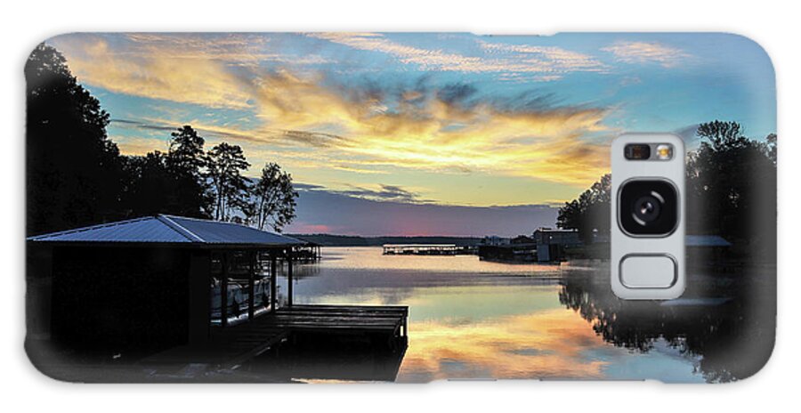 Lake Galaxy Case featuring the photograph A Golden Smears Lake Sunrise by Ed Williams