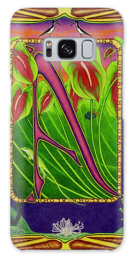 Kim Mcclinton Galaxy S8 Case featuring the drawing A is for Aloha by Kim McClinton