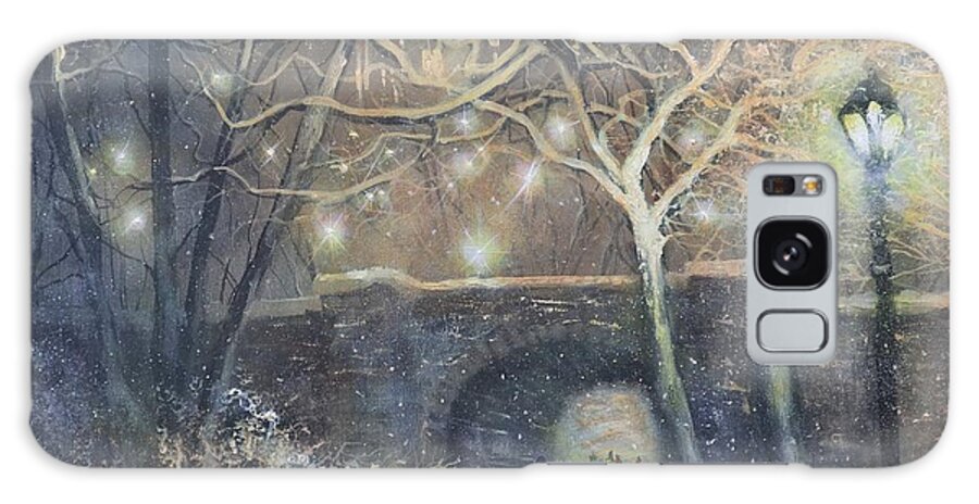 Snowfall Galaxy Case featuring the painting A Magical Walk by Tom Shropshire