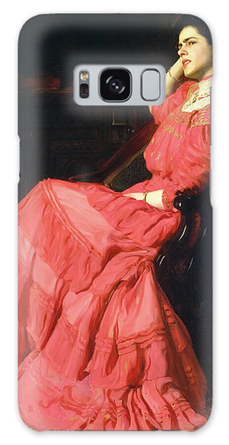 Figurative Galaxy Case featuring the painting A Rose 1907 by Thomas Anshutz