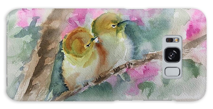 Birds Galaxy Case featuring the painting A Sweet Pair by Christine Marie Rose