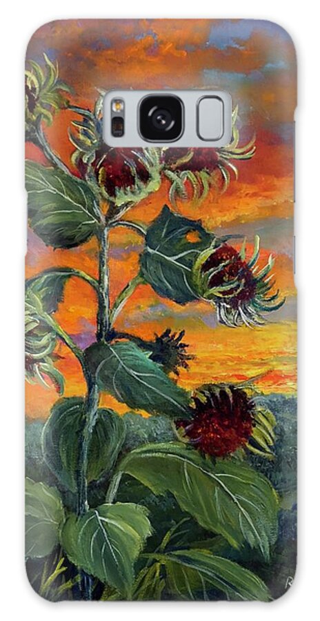 Sunflowers Galaxy Case featuring the painting A Thing Of Beauty by Rand Burns