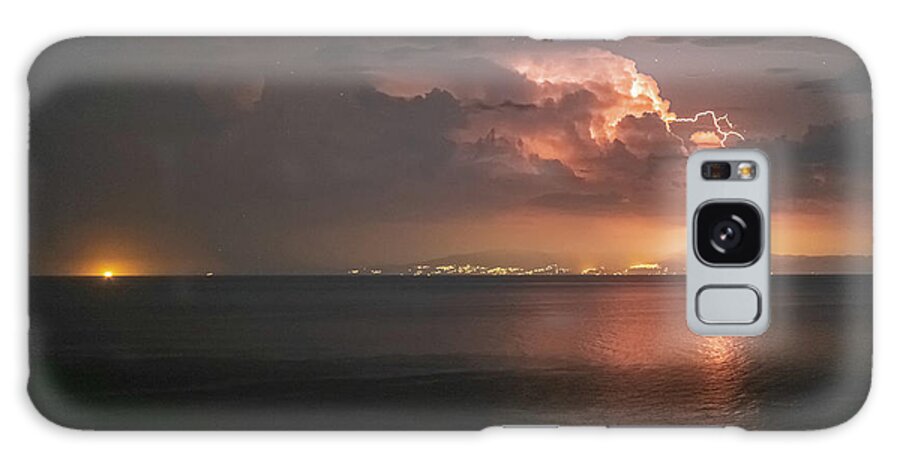 Lightning Galaxy Case featuring the photograph A Thunder Hitting The Ground by Alexios Ntounas