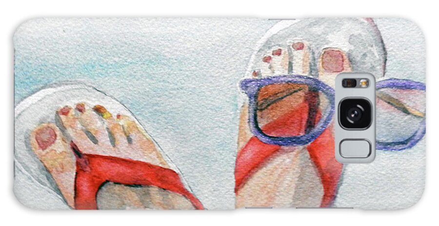 Sandals Galaxy Case featuring the painting A Token Foot by Barbara F Johnson