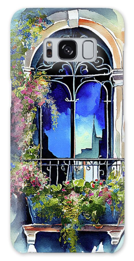 A Touch Of Italy Galaxy Case featuring the painting A Touch of Italy by Greg Collins