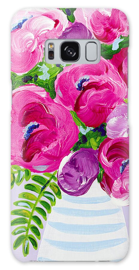 Abstract Floral Galaxy Case featuring the painting A Touch of Violet by Beth Ann Scott