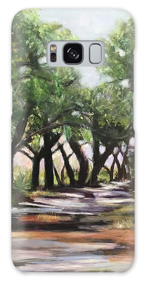 Landscape Galaxy Case featuring the painting A Walk Through The Oaks by Gloria Smith