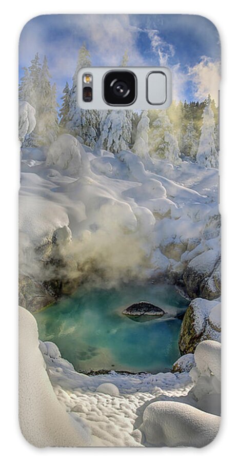 Yellowstone Galaxy Case featuring the photograph A Warm Winter Pool by Laura Hedien