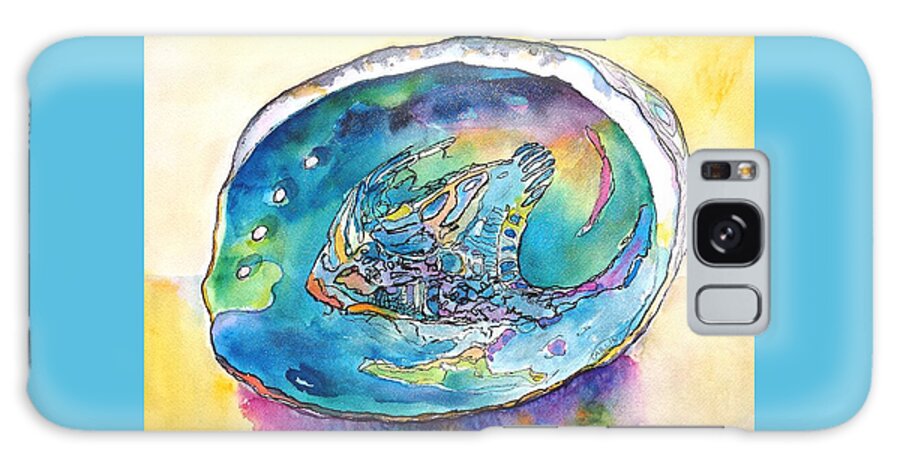 Abalone Galaxy Case featuring the painting Abalone Shell Tropical Color by Carlin Blahnik CarlinArtWatercolor