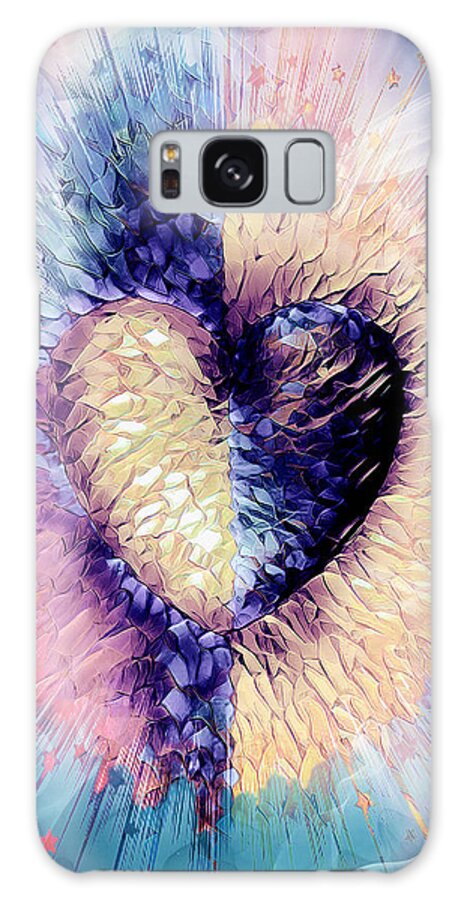 Motivational Galaxy Case featuring the digital art Abstract 3d Love Heart by Michelle Liebenberg