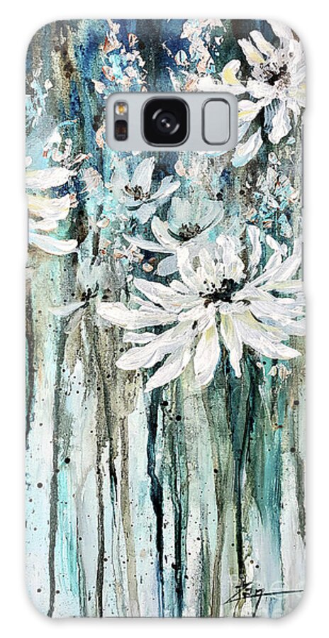 Abstract Floral Galaxy Case featuring the painting Abstract Flower Drip by Zan Savage
