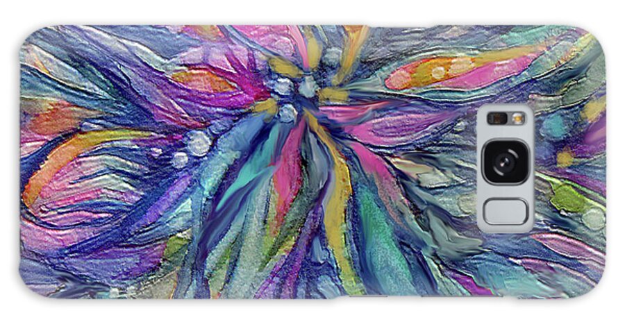 Abstract Flower Galaxy Case featuring the painting Abstract Flower by Jean Batzell Fitzgerald