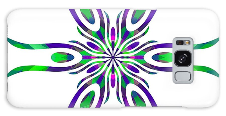 Abstract Galaxy Case featuring the digital art Abstract Flower Petals - Purple Green by Philip Preston