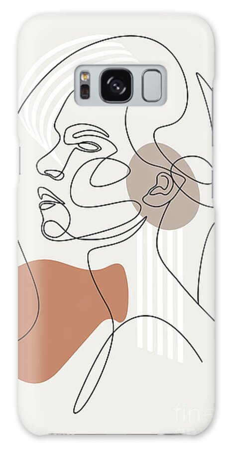 Line Galaxy Case featuring the digital art Abstract Girl Line Art by Carlos V