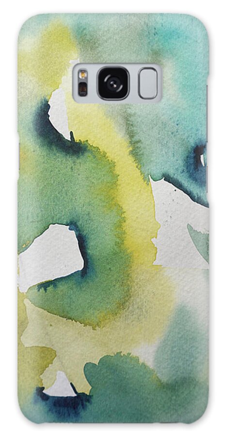 Abstract Galaxy Case featuring the painting Abstract Green by Luisa Millicent