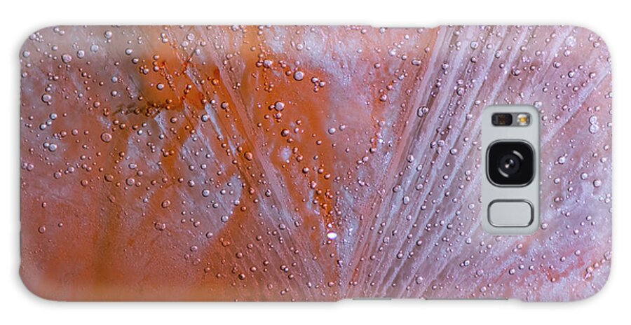 Abstract Galaxy Case featuring the photograph Abstract of Red Colors in Thin Ice by Charles Floyd