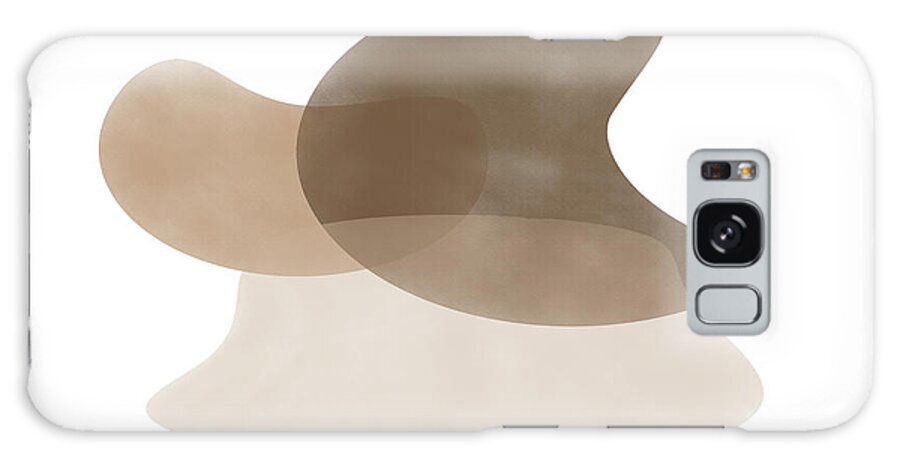 Abstract Galaxy Case featuring the digital art Abstract Shapes in Neutral Tones by Alison Frank