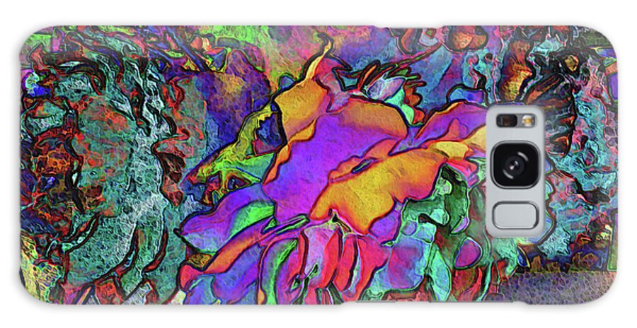Table Galaxy Case featuring the digital art Abstract Vase with Flowers by Vickie G Buccini